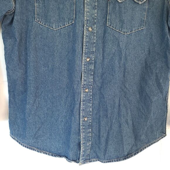 VTG Levi's Red Tab Denim Long Sleeve Button Up Pearl Snap Women Sz Med western - Picture 5 of 16